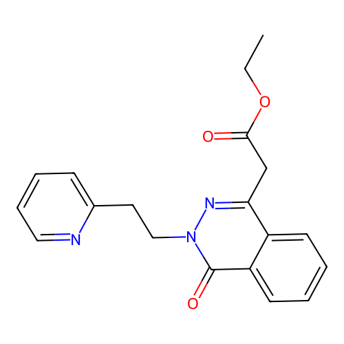 Ethyl 2-(4-oxo-3-(2-(pyridin-2-yl)ethyl)-3,4-dihydrophthalazin-1-yl)acetate structure