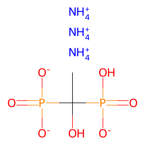 Triammonium hydrogen (1-hydroxyethylidene)bisphosphonate structure