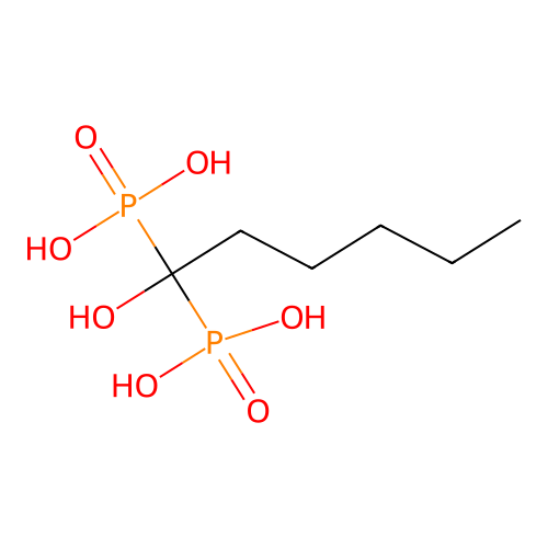 (1-Hydroxy-1-phosphono-hexyl)-phosphonic acid structure