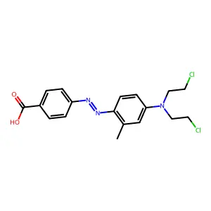 4-[[4-[Bis(2-chloroethyl)amino]-2-methylphenyl]diazenyl]benzoic acid structure
