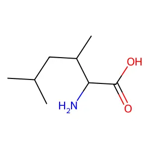 2-Amino-3,5-dimethylhexanoic acid structure