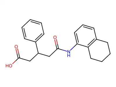 5-Oxo-3-phenyl-5-[(5,6,7,8-tetrahydronaphthalen-1-yl)amino]pentanoic acid structure