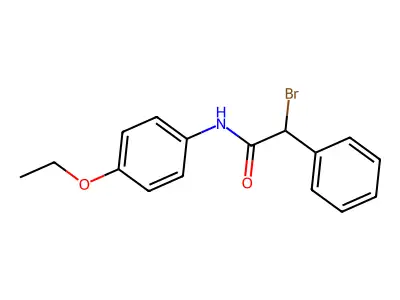 2-bromo-N-(4-ethoxyphenyl)-2-phenylacetamide structure