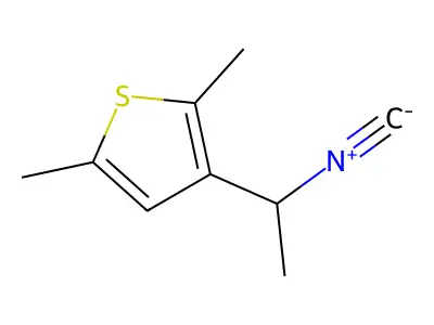 3-(1-Isocyanoethyl)-2,5-dimethylthiophene structure