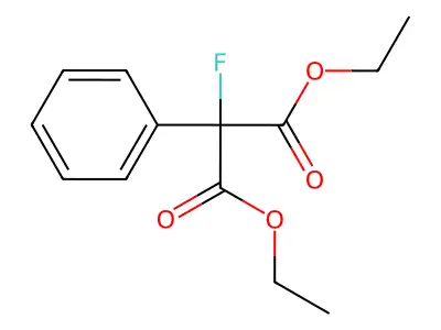 Diethyl 2-fluoro-2-phenylmalonate structure