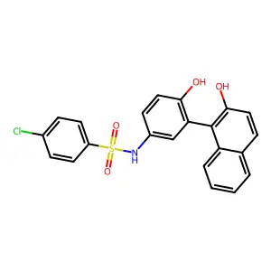 4-chloro-N-[4-hydroxy-3-(2-hydroxynaphthalen-1-yl)phenyl]benzene-1-sulfonamide structure