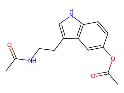 3-(2-acetamidoethyl)-1H-indol-5-yl acetate structure