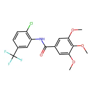 N-[2-chloro-5-(trifluoromethyl)phenyl]-3,4,5-trimethoxybenzamide structure