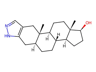 17  -Hydroxy-5  -androstano[3,2-c]pyrazole structure