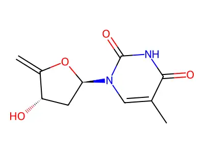 4',5'-Didehydro-5'-deoxythymidine structure