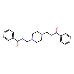N-[[4-(benzamidomethyl)piperazin-1-yl]methyl]benzamide structure