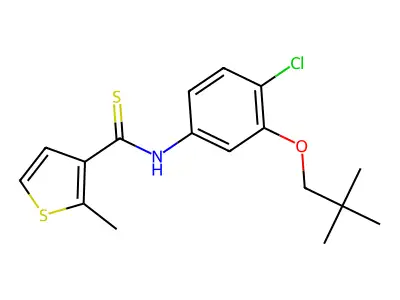 3-Thiophenecarbothioamide, N-(4-chloro-3-(2,2-dimethylpropoxy)phenyl)-2-methyl- structure