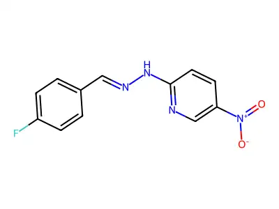 N-[(4-fluorophenyl)methylideneamino]-5-nitropyridin-2-amine structure