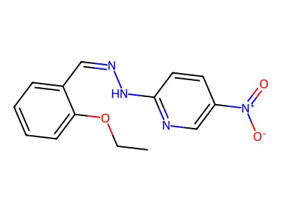 N-[(2-ethoxyphenyl)methylideneamino]-5-nitropyridin-2-amine structure