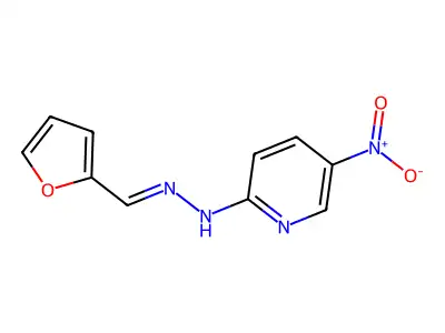 N-(furan-2-ylmethylideneamino)-5-nitropyridin-2-amine structure