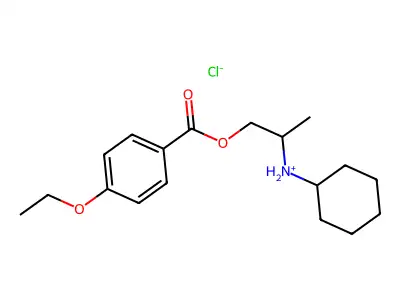 2-(Cyclohexylamino)propyl 4-ethoxybenzoate--hydrogen chloride (1/1) structure