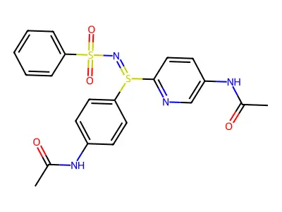 N-[4-[S-(5-acetamidopyridin-2-yl)-N-(benzenesulfonyl)sulfini structure