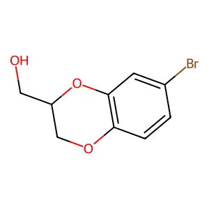 (7-Bromo-2,3-dihydrobenzo[b][1,4]dioxin-2-yl)methanol structure
