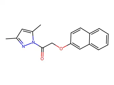 3,5-dimethyl-1-[(2-naphthyloxy)acetyl]-1H-pyrazole structure