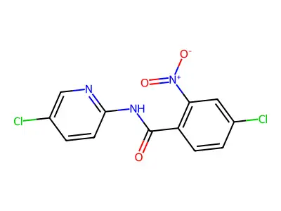 4-chloro-N-(5-chloropyridin-2-yl)-2-nitrobenzamide structure