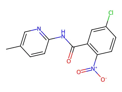 5-chloro-N-(5-methyl-2-pyridinyl)-2-nitrobenzamide structure