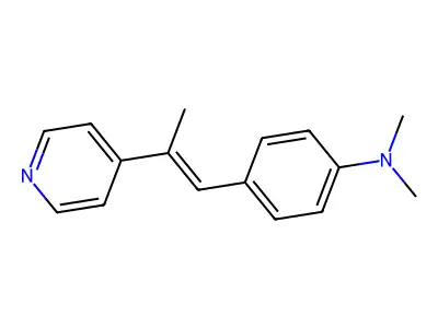 N,N-dimethyl-4-(2-pyridin-4-ylprop-1-enyl)aniline structure
