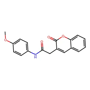 N-(4-methoxyphenyl)-2-(2-oxochromen-3-yl)acetamide structure