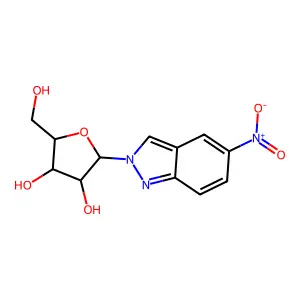 5-Nitro-2-pentofuranosyl-2h-indazole structure