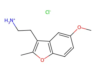 Benzofuran, 3-(2-aminoethyl)-5-methoxy-2-methyl-, hydrochloride structure