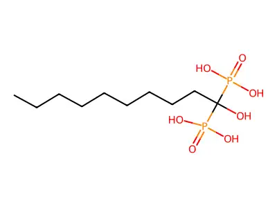 (1-Hydroxy-1-phosphonodecyl)phosphonic acid structure