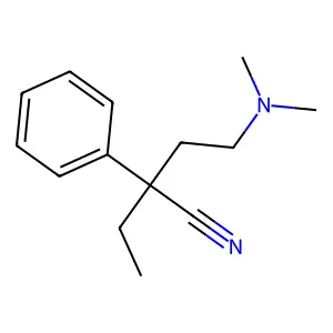 4-(二甲氨基)-2-乙基-2-苯基丁腈 structure