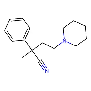 Butyronitrile, 2-methyl-2-phenyl-4-piperidino- structure