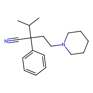 2-Phenyl-2-(2-piperidinoethyl)-3-methylbutyronitrile structure
