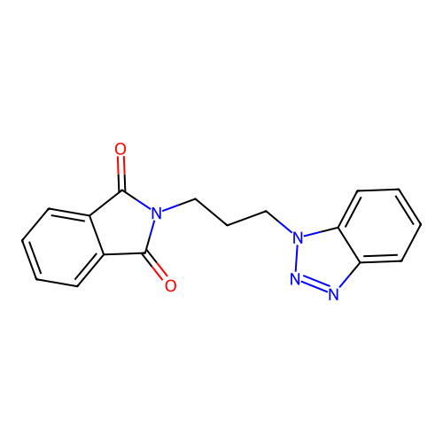 2-[3-(1H-1,2,3-benzotriazol-1-yl)propyl]-1H-isoindole-1,3(2H)-dione structure
