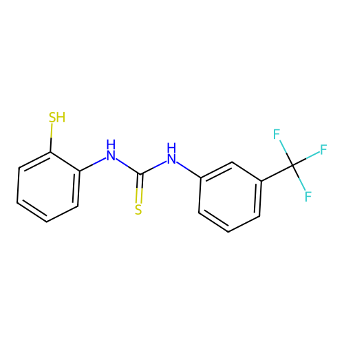 N-(2-mercaptophenyl)-N'-[3-(trifluoromethyl)phenyl]thiourea structure
