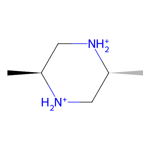 (2R,5S)-2,5-dimethylpiperazine-1,4-diium structure