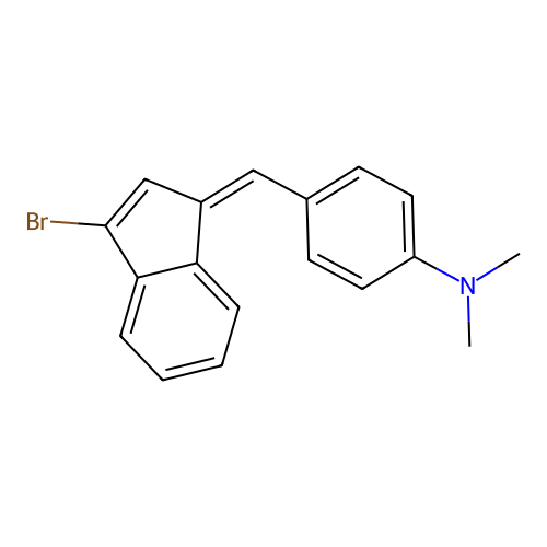 4-[(Z)-(3-bromoinden-1-ylidene)methyl]-N,N-dimethylaniline structure