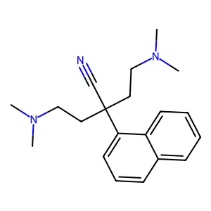 1-Naphthaleneacetonitrile, alpha,alpha-bis(2-(dimethylamino)ethyl)- structure
