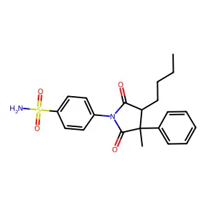 Benzenesulfonamide, 4-(4-butyl-2,5-dioxo-3-methyl-3-phenyl-1-pyrrolidinyl)- structure