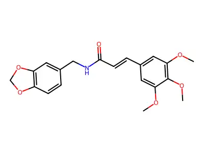 N-(1,3-benzodioxol-5-ylmethyl)-3-(3,4,5-trimethoxyphenyl)acrylamide structure