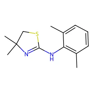 N-(2,6-dimethylphenyl)-4,4-dimethyl-4,5-dihydro-1,3-thiazol-2-amine structure