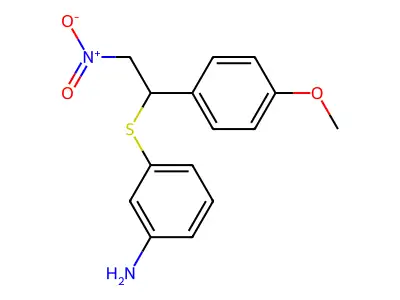 3-[[1-(4-Methoxyphenyl)-2-nitroethyl]thio]benzenamine structure