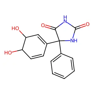 5-(3,4-Dihydroxy-1,5-cyclohexadien-1-yl)-5-phenylhydantoin structure