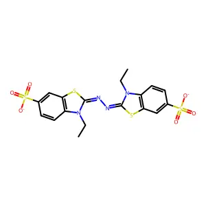 3-ethyl-2-[(3-ethyl-6-sulfonato-1,3-benzothiazol-2-ylidene)hydrazinylidene]-1,3-benzothiazole-6-sulfonate structure
