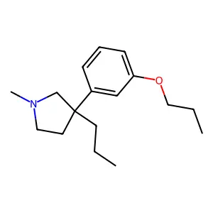 Pyrrolidine, 1-methyl-3-(m-propoxyphenyl)-3-propyl- structure