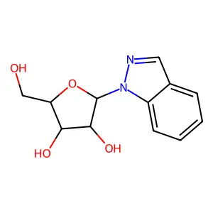 1-beta-D-Ribofuranosylindazole structure