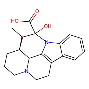(3alpha,14beta,16alpha)-14,15-Dihydro-14-hydroxyeburnamenine-14-carboxylic acid structure