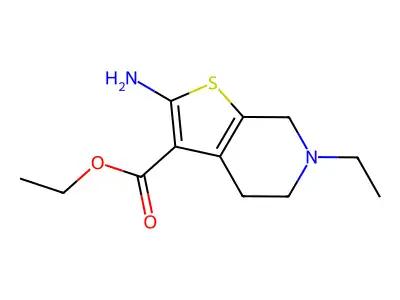 ethyl 2-amino-6-ethyl-4H,5H,6H,7H-thieno(2,3-c)pyridine-3-carboxylate structure