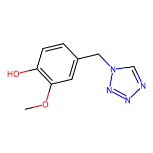 2-methoxy-4-(1H-tetrazol-1-ylmethyl)phenol structure