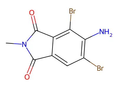 5-amino-4,6-dibromo-2-methyl-1H-isoindole-1,3(2H)-dione structure